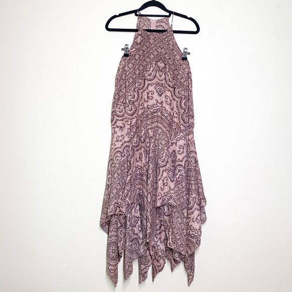 Zimmermann Handkerchief 100% Silk Dress S Mauve Pink Print Sleeveless - Picture 2 of 11